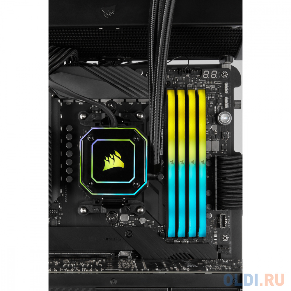 Память оперативная/ Corsair DDR4, 3200MHz 16GB 2x8GB Dimm, Unbuffered, 16-20-20-38, XMP 2.0, Vengeance RGB RS, RGB LED, Black PCB, 1.35V, for AMD Ryze