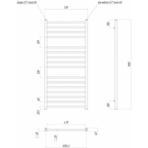 Полотенцесушитель электрический Lemark Unit 50х110 П16 черный (LM45116EBL)