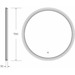 Зеркало Cezares Eco 70 с подсветкой, сенсор (CZR-SPC-ECO-700-LED-TCH)