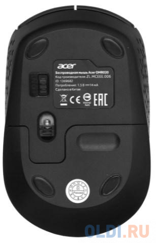 Мышь беспроводная Acer OMR020 Wireless 2.4G Mouse чёрный USB + радиоканал в Москвe