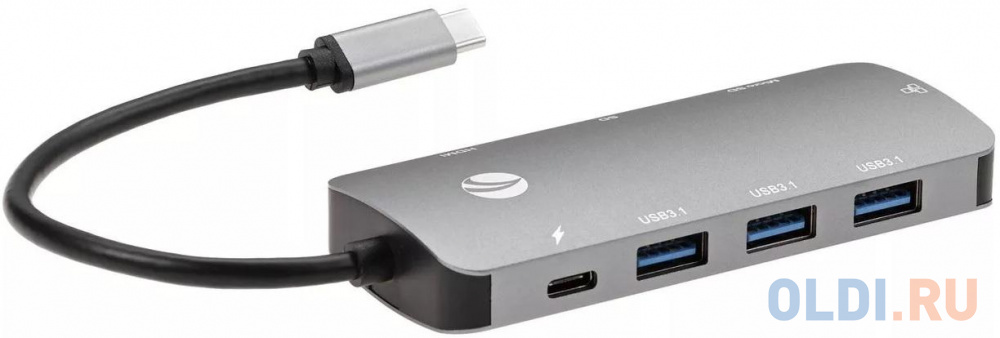 Кабель-адаптер USB3.1 Type-CM-->HDMI 4K*60Hz +3USB3.1(10Гбс)+RJ45+TF+SD+PD VCOM <CU4641>