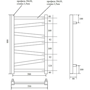 Полотенцесушитель электрический Point Феникс П7 500x800 белый (PN15158WE)