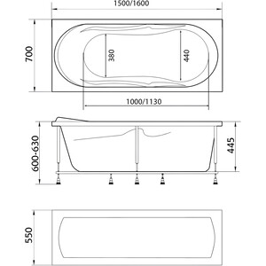 Акриловая ванна Marka One Vita 150х70 (01вит1570) в Москвe