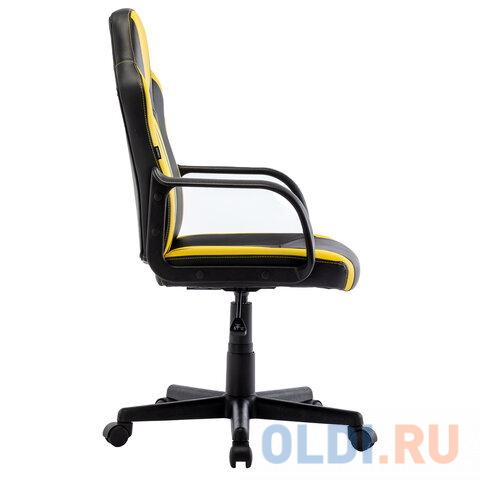 Кресло компьютерное BRABIX "Stripe GM-202", экокожа, черное/желтое, 532510