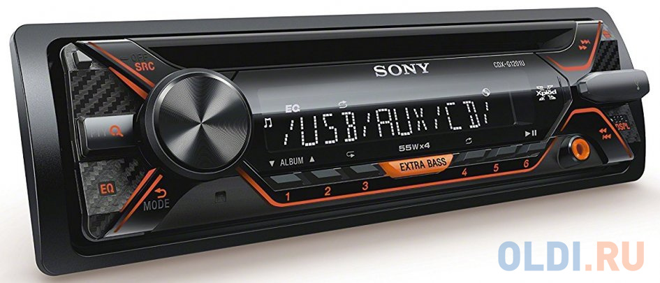 Автомагнитола SONY CDX-G1201U USB MP3 CD FM 1DIN 4x55Вт черный