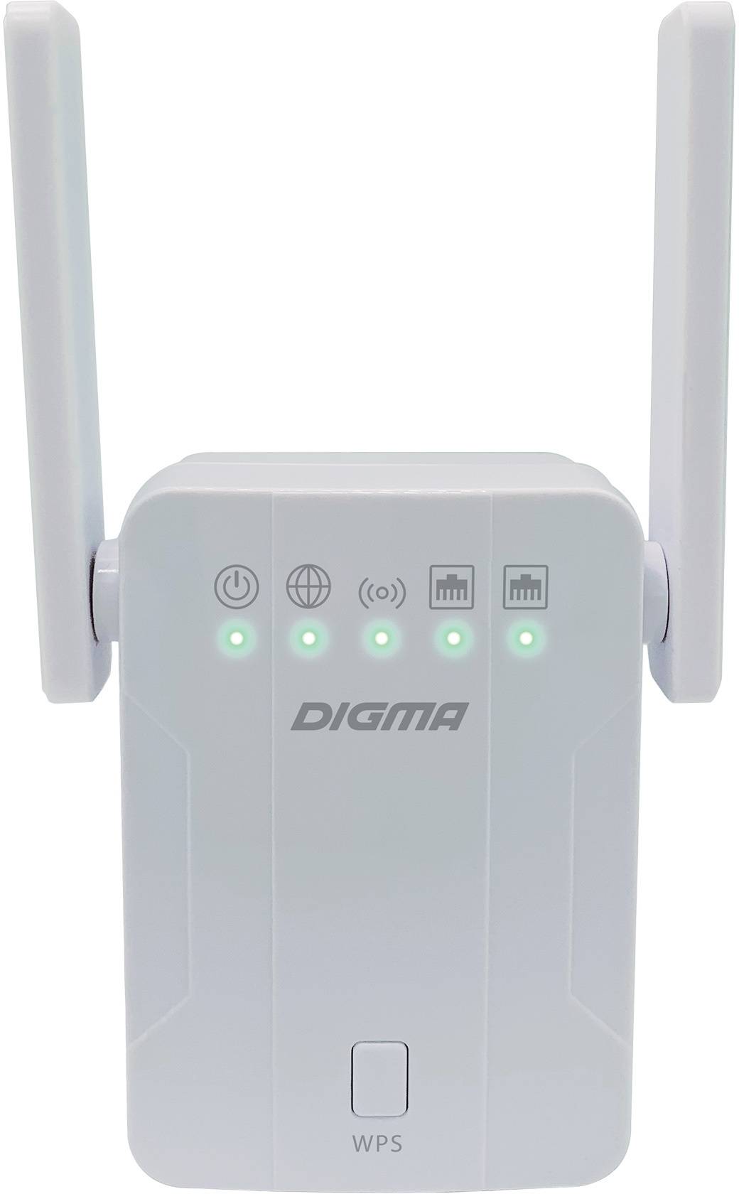 Повторитель беспроводного сигнала Digma D-WR300 белый