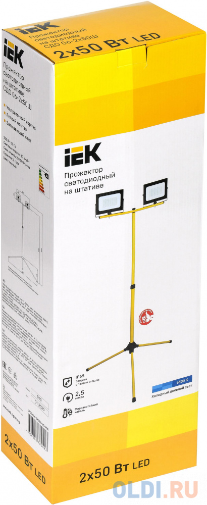 Прожектор уличный IEK СДО светодиодный 100Втчерный (LPDO606-2X050-65-K02)