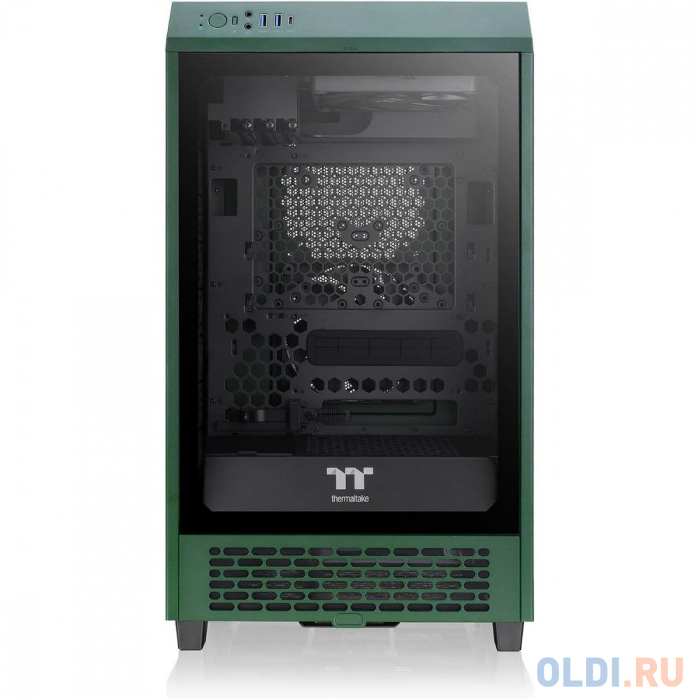 Корпус Thermaltake The Tower 200 Racing Green /Racing Green/Win/SPCC/Tempered Glass*1/CT140 Fan*2/Color Box