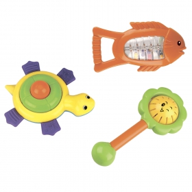 Игровой набор Mioshi "Первая игрушка" , солнышко, рыбка, черепашка, разноцветный (TY9046)