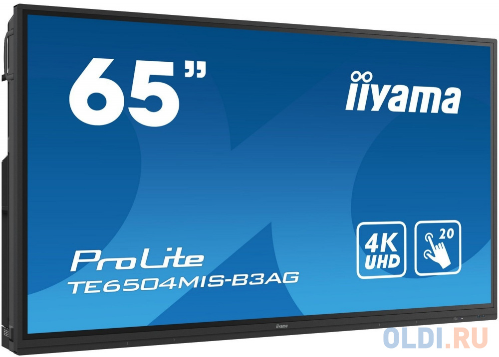 Панель LED 65" iiYama TE6504MIS-B3AG черный 3840x2160 60 Гц Wi-Fi VGA 3 х HDMI 2 х USB RJ-45 RS-232C в Москвe