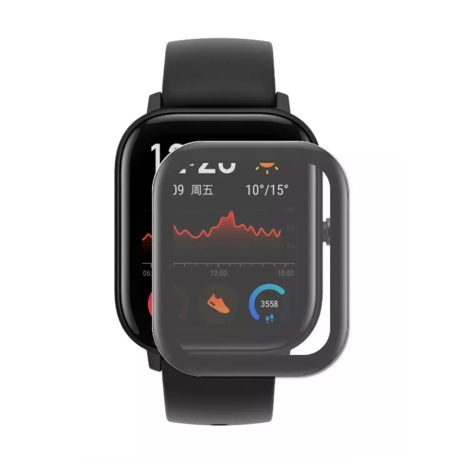 Ультратонкое полимерное стекло Barn&Hollis для Amazfit GTS 3D Black УТ000022756