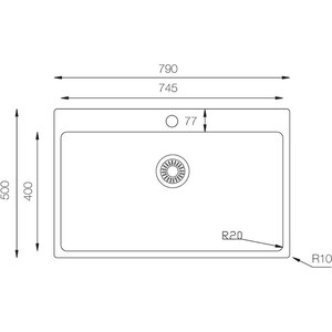 Кухонная мойка TopZero ME790.500.GT10K нержавеющая сталь