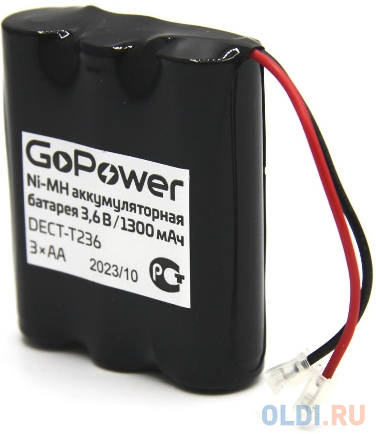 Аккумулятор для радиотелефонов GoPower T236 PC1 NI-MH 1300mAh (1/15/180) в Москвe