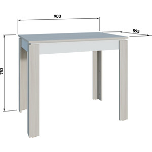 Стол обеденный Атмосфера Оптима шимо светлый/белый в Москвe