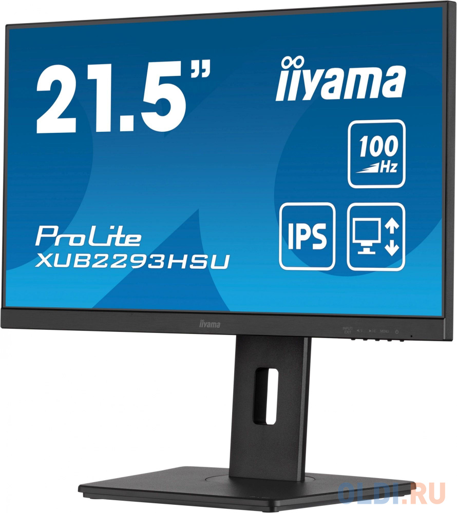 LCD IIYAMA 21.5" XUB2293HSU-B6 {IPS 1920x1080 100Hz 1ms 178/178 250cd 1000:1 8bit(6bit+FRC) HDMI1.4 DisplayPort1.2 2xUSB2.0 2x2W Pivot VESA}