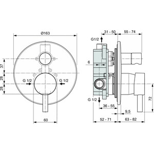 Смеситель для ванны Ideal Standard Ceraline с механизмом, хром (A6939AA)