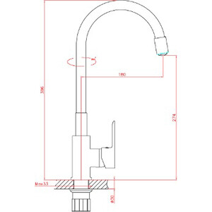 Смеситель для кухни Haiba с гибким изливом, зеленый/хром (HB70112-12)