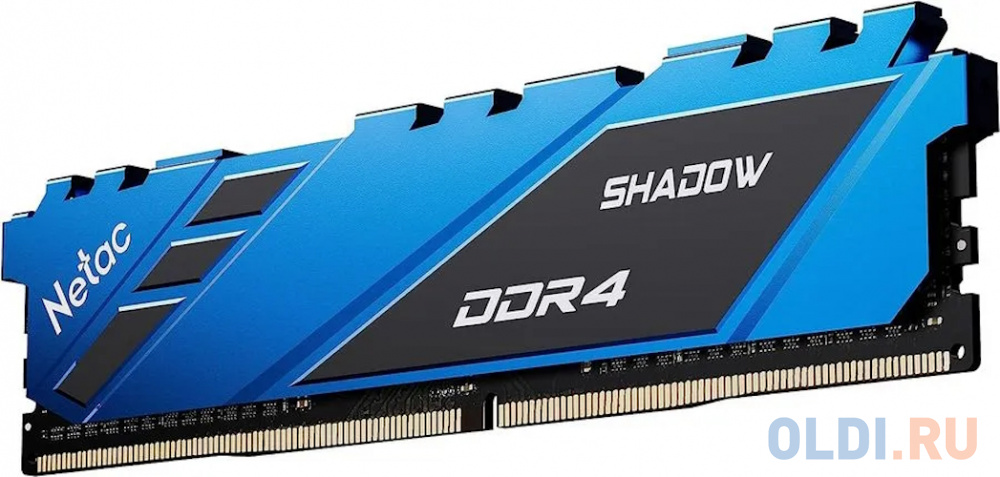 Модуль памяти DDR 4 DIMM 8Gb PC25600, 3200Mhz, Netac Shadow NTSDD4P32SP-08B  C16 Blue, с радиатором