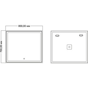 Зеркало Mixline Минио 80х70 подсветка, сенсор (4620077042206) в Москвe