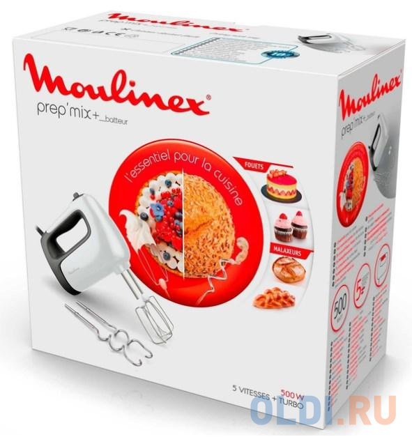 Миксер ручной Moulinex HM460110 500 Вт белый черный