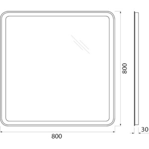 Зеркало BelBagno Spc-Mar 80х80 с подсветкой, кнопочный выключатель (SPC-MAR-800-800-LED-BTN)