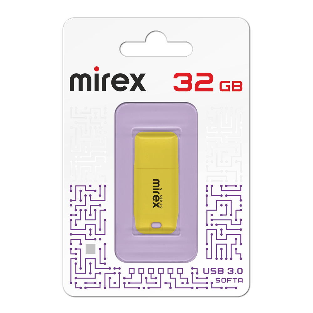 Флешка 32Gb USB 3.0 Mirex Softa 13600-FM3SYE32, желтый (13600-FM3SYE32)