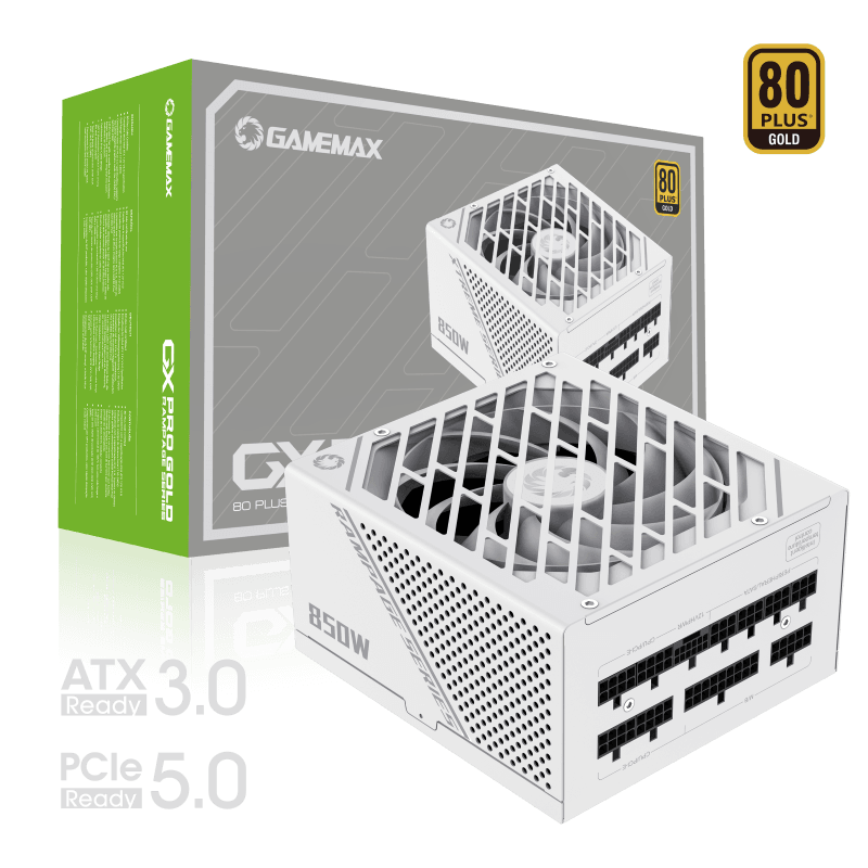 Блок питания 850 Вт ATX GameMax GX-850 PRO WT, 135 мм, 80 Plus Gold, Retail