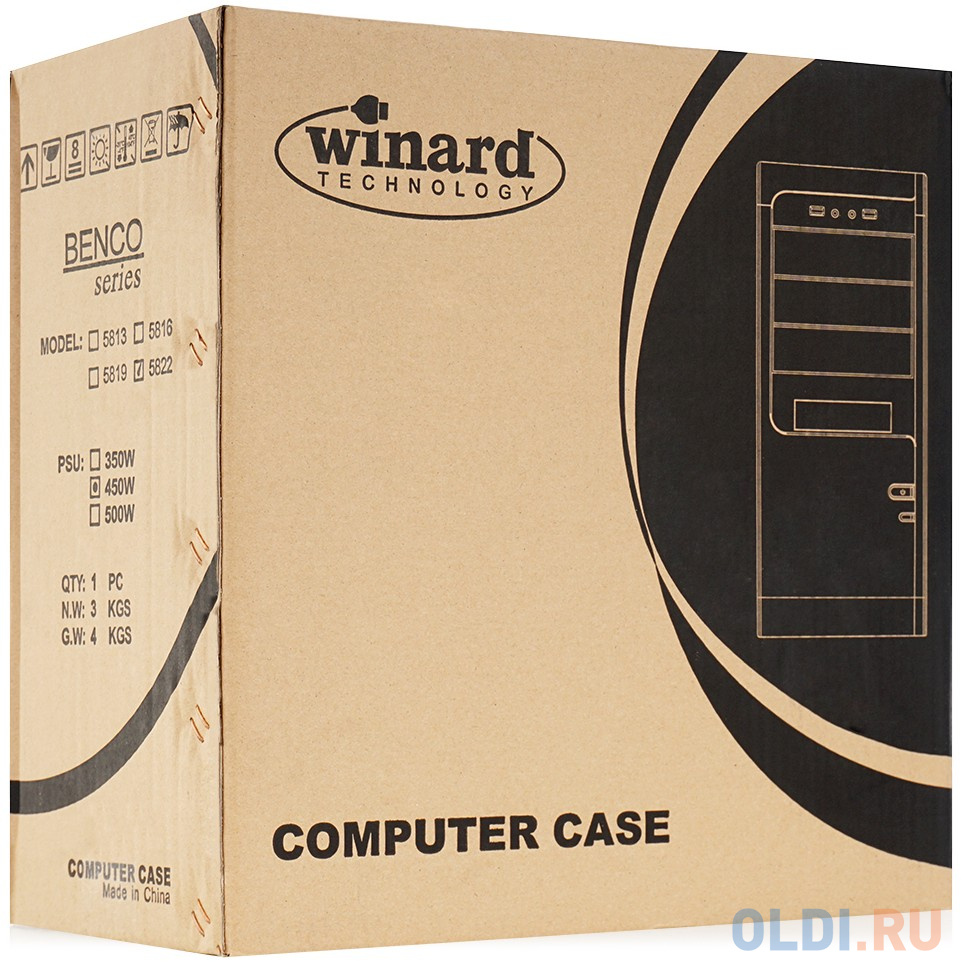 Корпус microATX Super Power Winard 5822 400 Вт чёрный