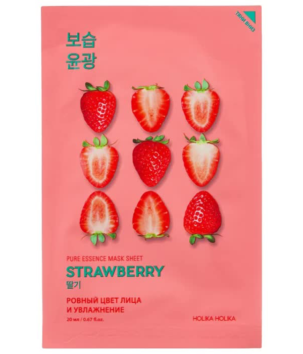 Holika Holika Освежающая тканевая маска Pure Essence Mask Sheet Strawberry, клубника, 20 мл