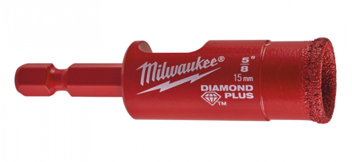 Коронка алмазная Milwaukee Diamond Plus 15мм по кафелю, керам-ту, стеклу 49560513