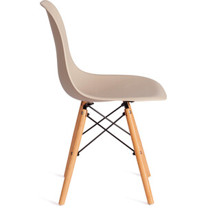 Стул TetChair Cindy (Eames) (mod 1801) дерево бук/металл/сиденье пластик 45x51x82 см Beige (бежевый)