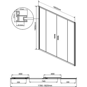 Душевая дверь Vincea Garda VDS-1G2 180х190 прозрачная, хром (VDS-1G2180CL) в Москвe