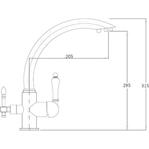 Смеситель для кухни Rush с подключением для фильтра, нержавеющая сталь (MS9035-32)