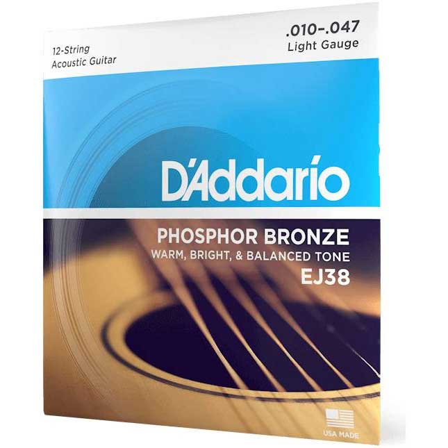 Струны для 12 струнной акустической гитары D'ADDARIO EJ38 в Москвe