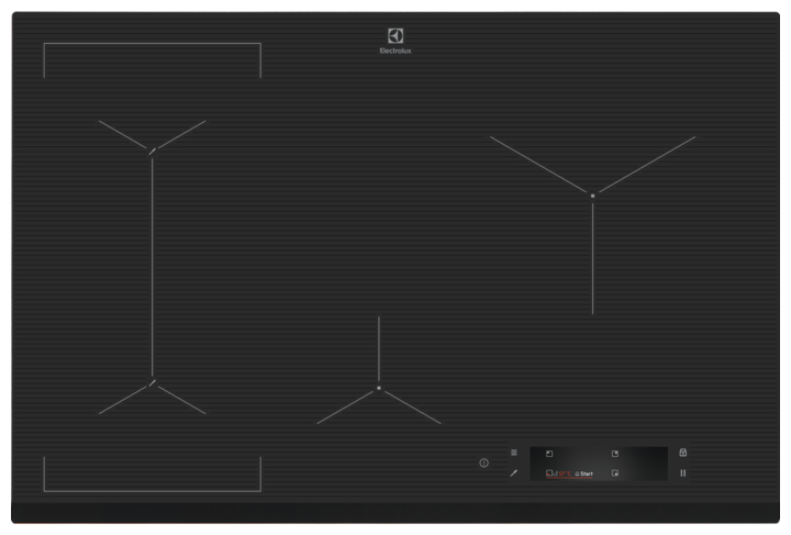 Индукционная варочная панель ELECTROLUX SensePro EIS8648, 4 конфорки, черый (EIS8648)