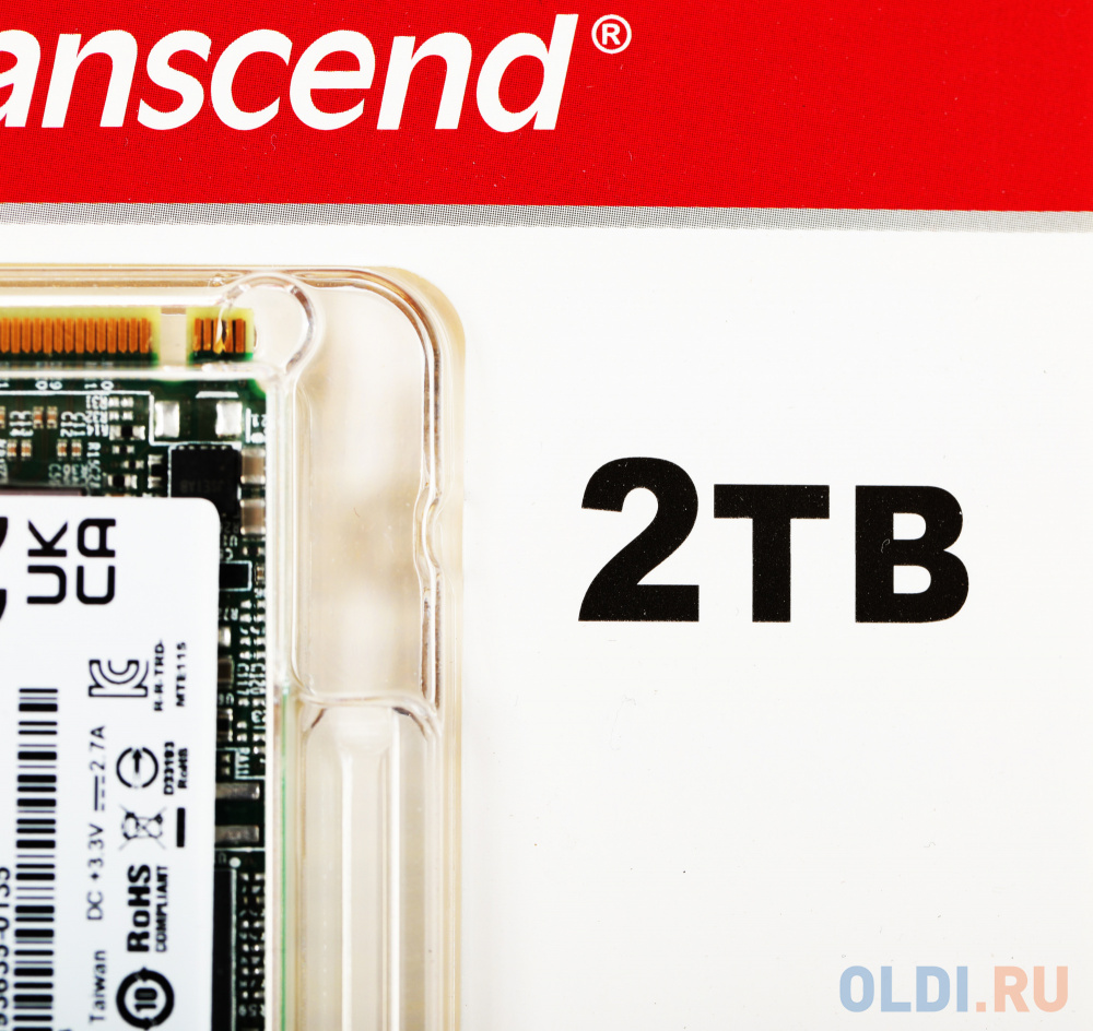 Твердотельный накопитель SSD M.2 Transcend 2.0Tb MTE115S <TS2TMTE115S> (PCI-E 3.0 x4, up to 3200/1900Mbs, 3D NAND, 800TBW, NVMe 1.3, 22х80mm)