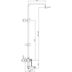 Душевая система Rush с поворотным изливом, хром (ST4235-20)