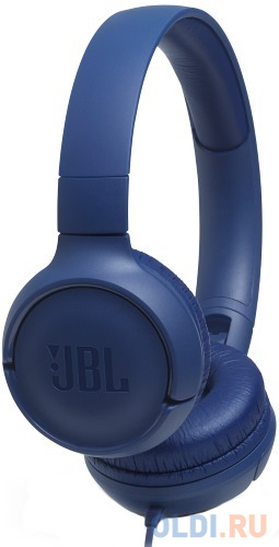 Наушники JBL JBLT500BLU синий Проводные / Накладные с микрофоном / Синий / 20 Гц - 20 кГц / 100 дБ / Одностороннее / Mini-jack / 3.5 мм в Москвe