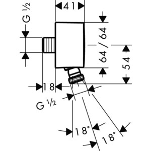 Шланговое подключение Hansgrohe FixFit Wall с шарнирным соединением (27414000)