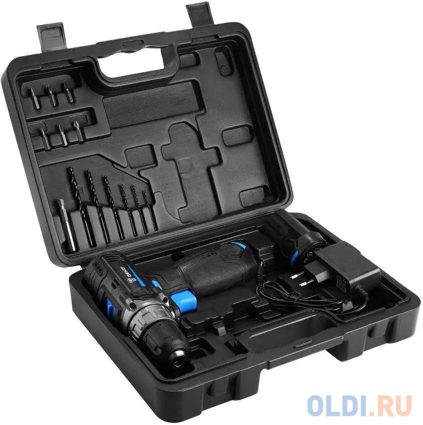 Deko DKCD12V PRO в кейсе + оснастка 13 шт, 12В, 2х2.0Ач 083-1007