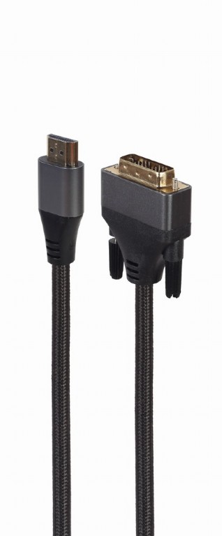Кабель HDMI(19M)-DVI(19M) Single Link 4K, экранированный, 1.8 м, черный Cablexpert (CC-HDMI-DVI-4K-6)