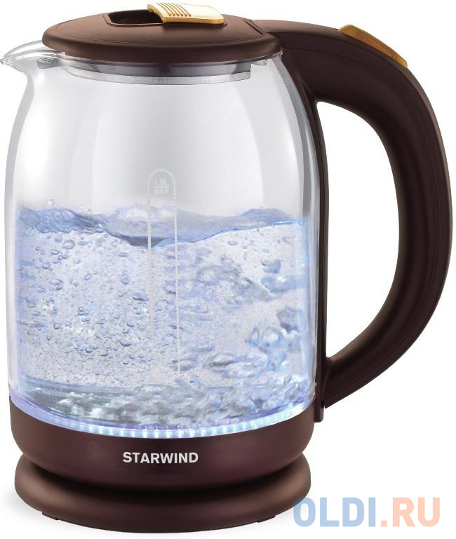 Чайник электрический StarWind SKG1052 1500 Вт чёрный 1.8 л пластик/стекло