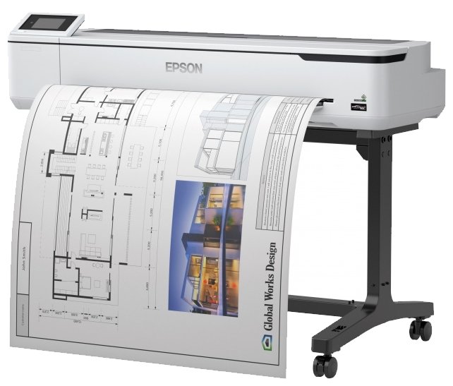 Принтер струйный Epson SureColor SC-T5100, A0, 4-х цветный, 2400x1200dpi, сетевой, Wi-Fi, USB (C11CF12301A0)