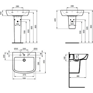 Раковина Ideal Standard Tempo 55х45 (T056501)