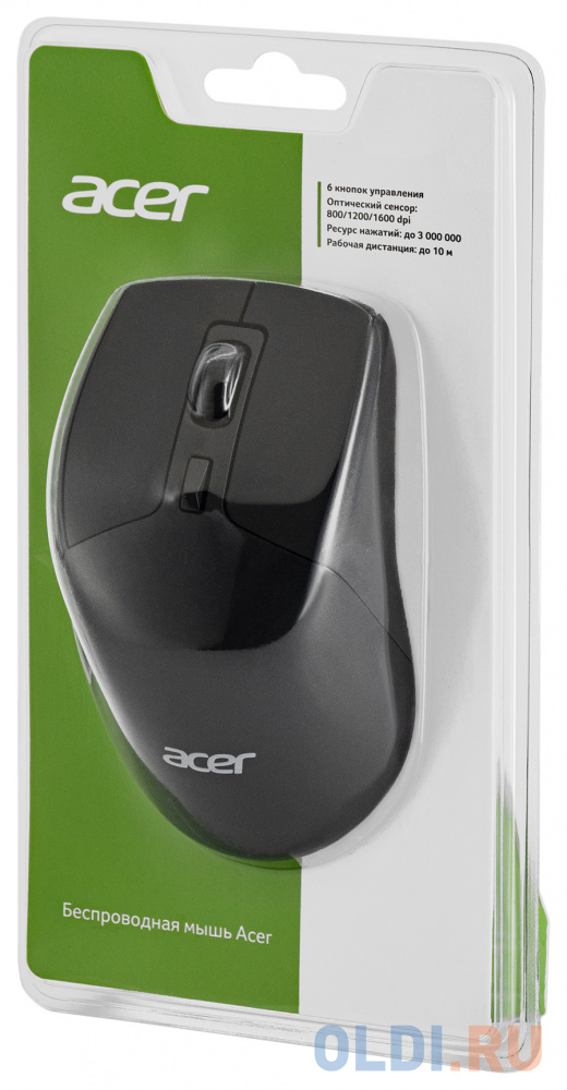 Мышь беспроводная Acer OMR150 чёрный USB + радиоканал в Москвe