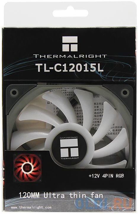 Вентилятор Thermalright TL-C12015L-RGB, 120x120x15 мм, 1500 об/мин, 24 дБА, PWM, RGB подсветка в Москвe