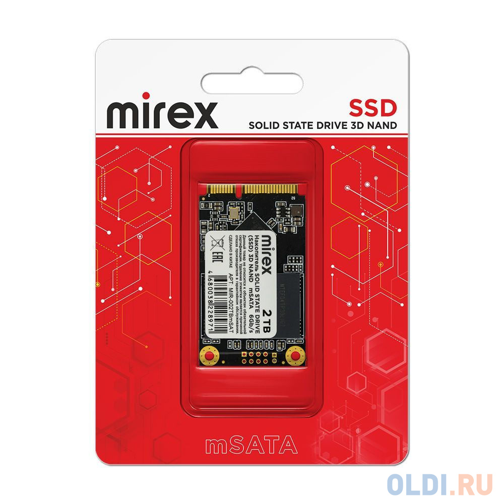 Твердотельный диск 2TB Mirex N5M, mSATA III [R/W - 530/450 MB/s] TLC