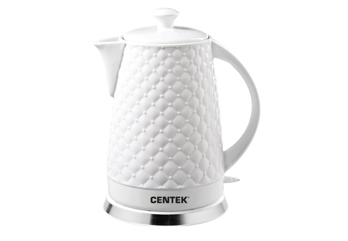 Чайник Centek CT-0061 2л. 2000Вт, скрытый нагревательный элемент, керамика, белый