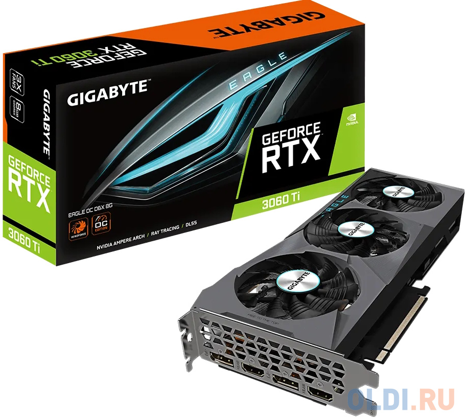 Видеокарта GigaByte nVidia GeForce RTX 3060 Ti EAGLE OC D6X 8G 8192Mb в Москвe