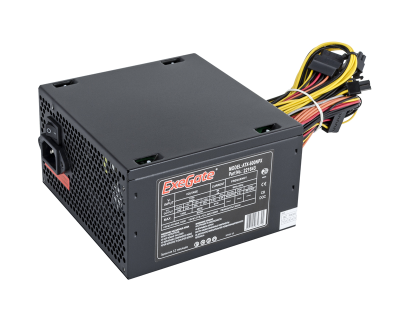 Блок питания ExeGate 600W ATX-600NPX (EX221643RUS-S) Black в Москвe